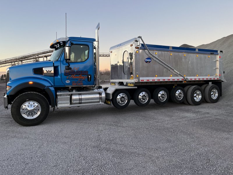 revelation truck body at gravel pile